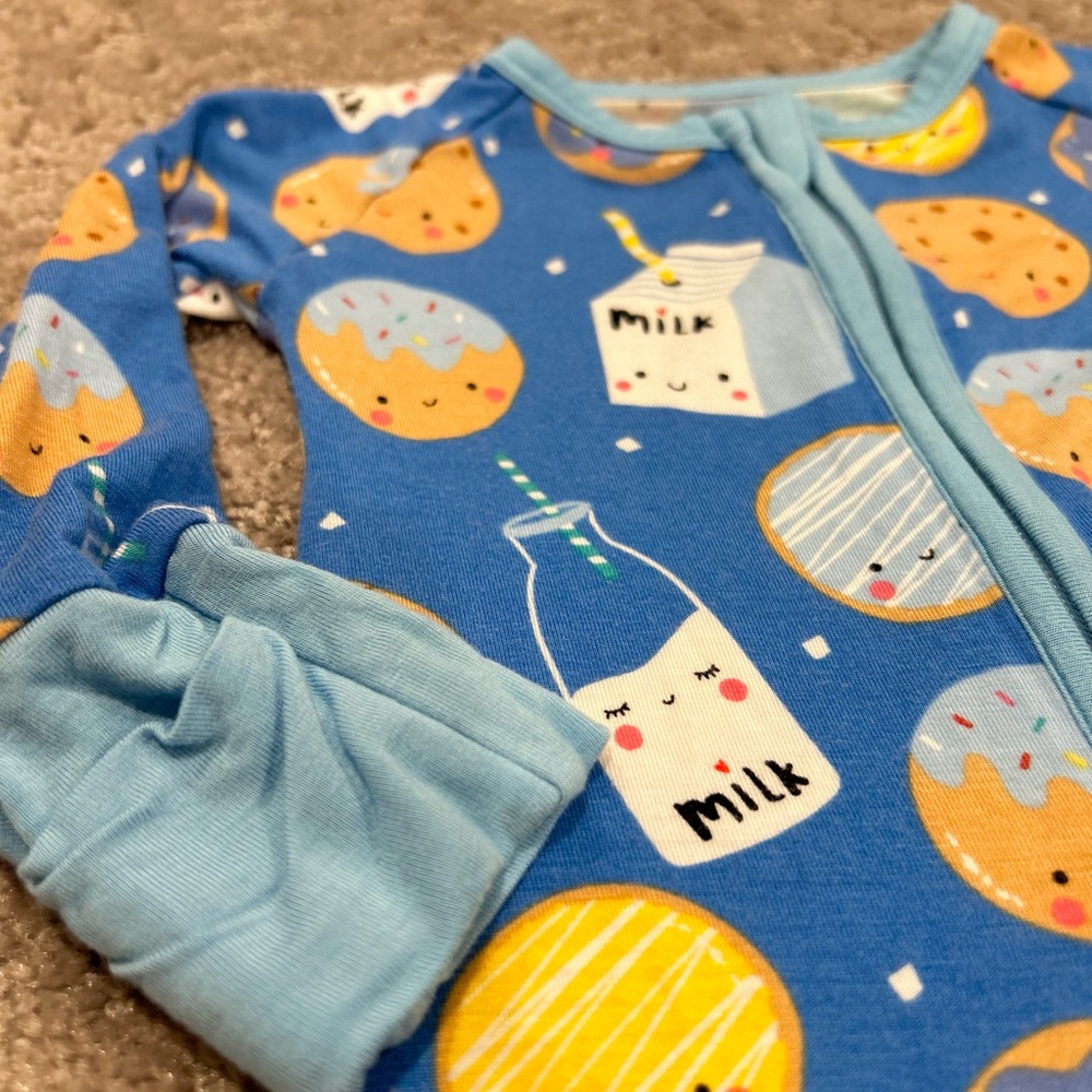 Little Sleepies Blue Milk & Cookies zippy - Picture 5 of 10